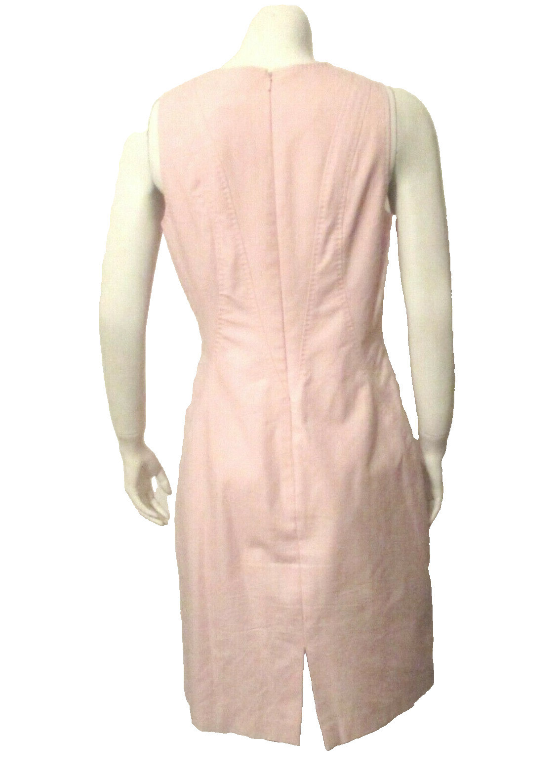 Etcetera Pink Cotton Spandex Sleeveless Office Casual Knee Length Sheath Dress 4