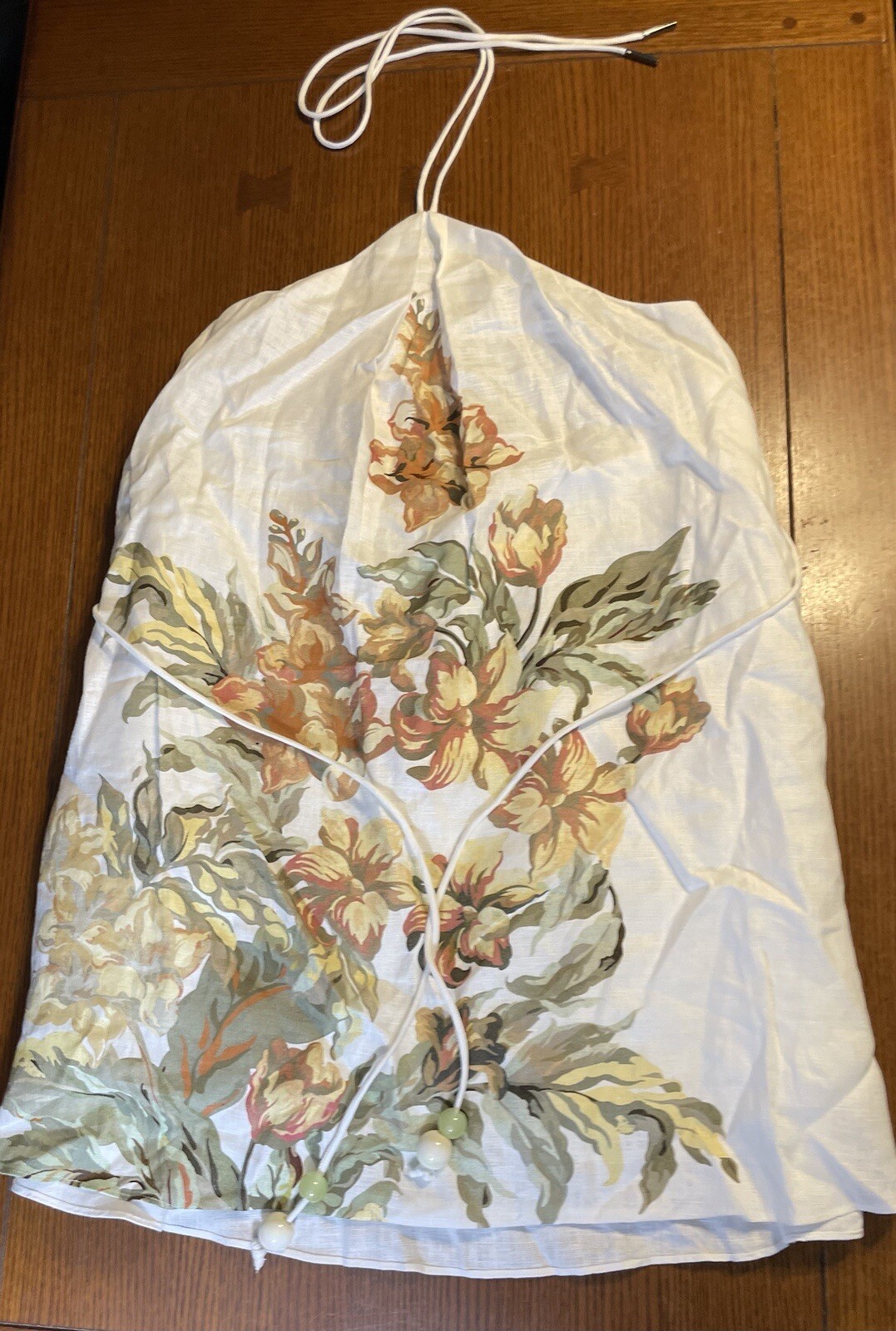 Halter Linen Floral Mini Dress Sz 8 Parisa Significant Other Sundress Summer NWT