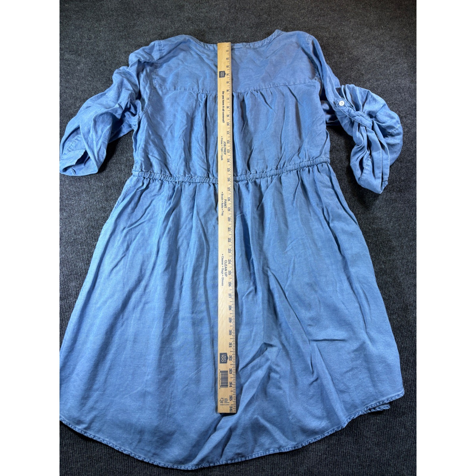 Torrid Womens Blue Lyocell Chambray Roll Tab Sleeve Shirt Dress Plus Size 2