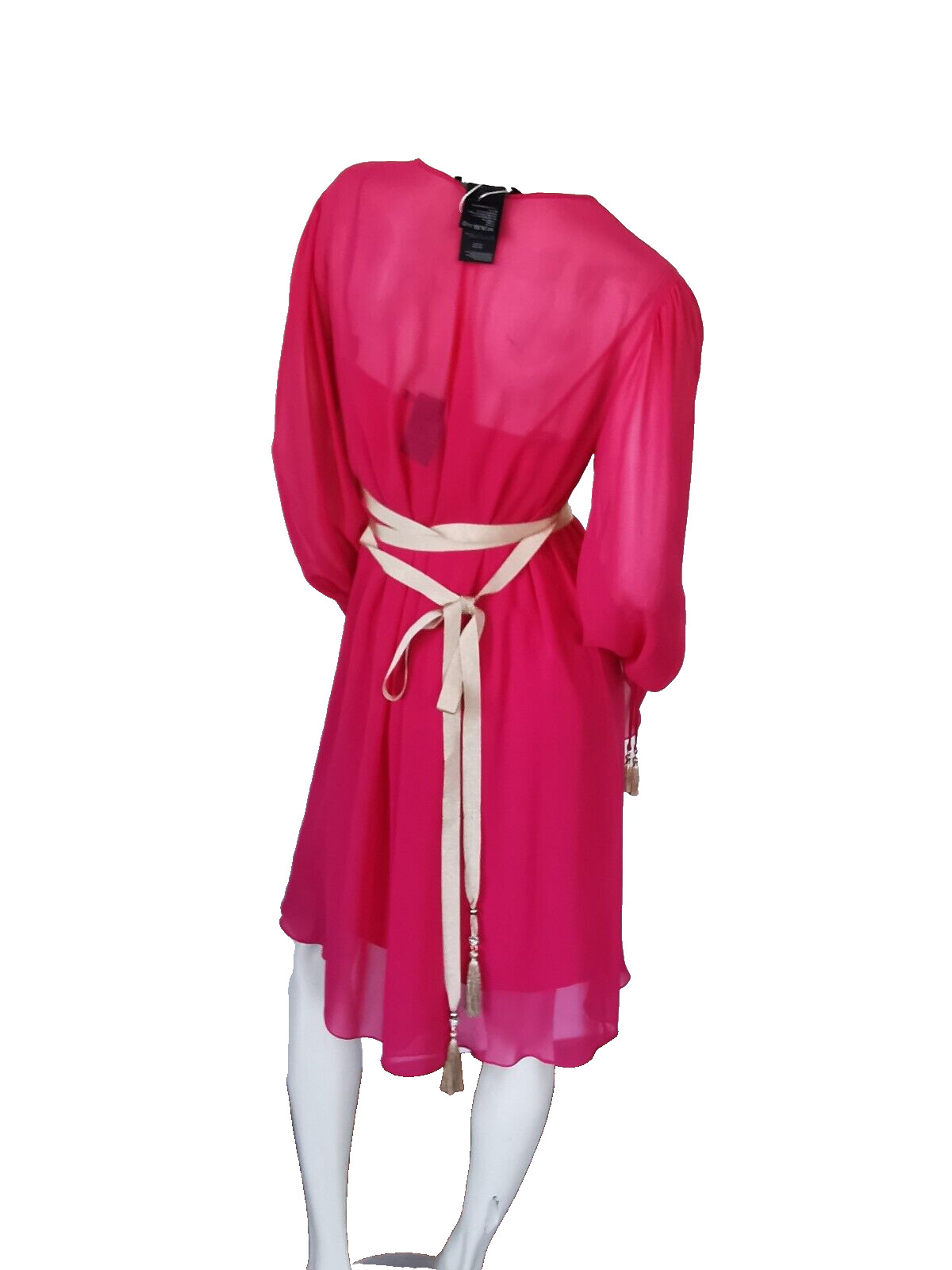 RR €890🌟 MAX MARA Pink SILK georgette Dress Usa2_ It36_ De32_ Uk4_ Fr34