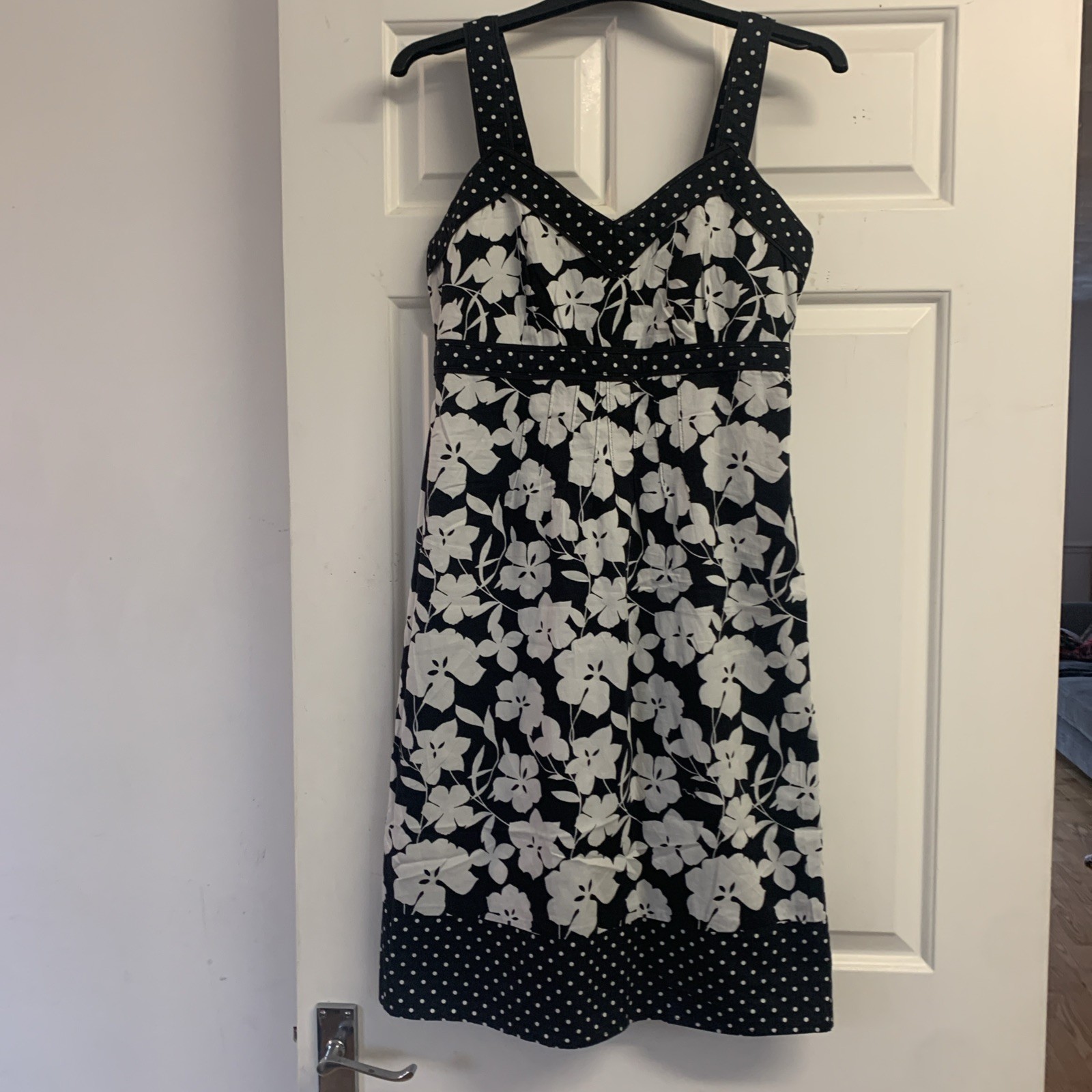 Next Black And White Summer Dress Size 8