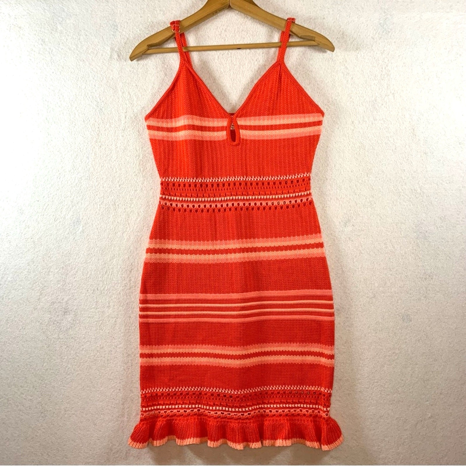 Madden NYC Women Crochet Tank Slip Dress Sz M Retro Y2K Festival Empire Waist