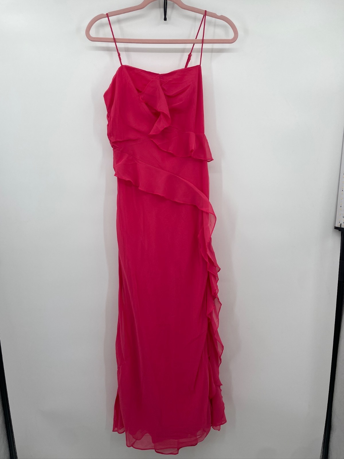 NWT All About May Roni Midi Dress With Ruffle Trims Pink Size US 6