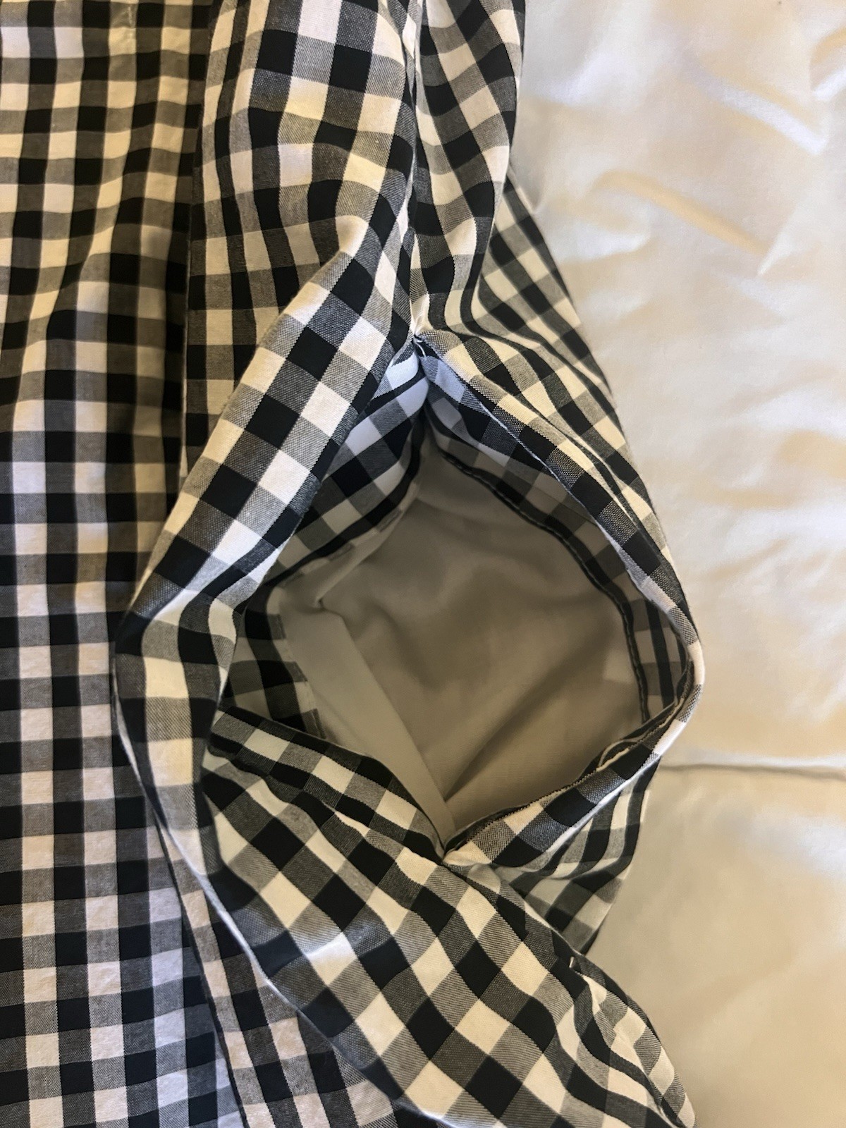 Vineyard Vines Black White Gingham A-Line Dress 6 Lined Pockets Zip Front