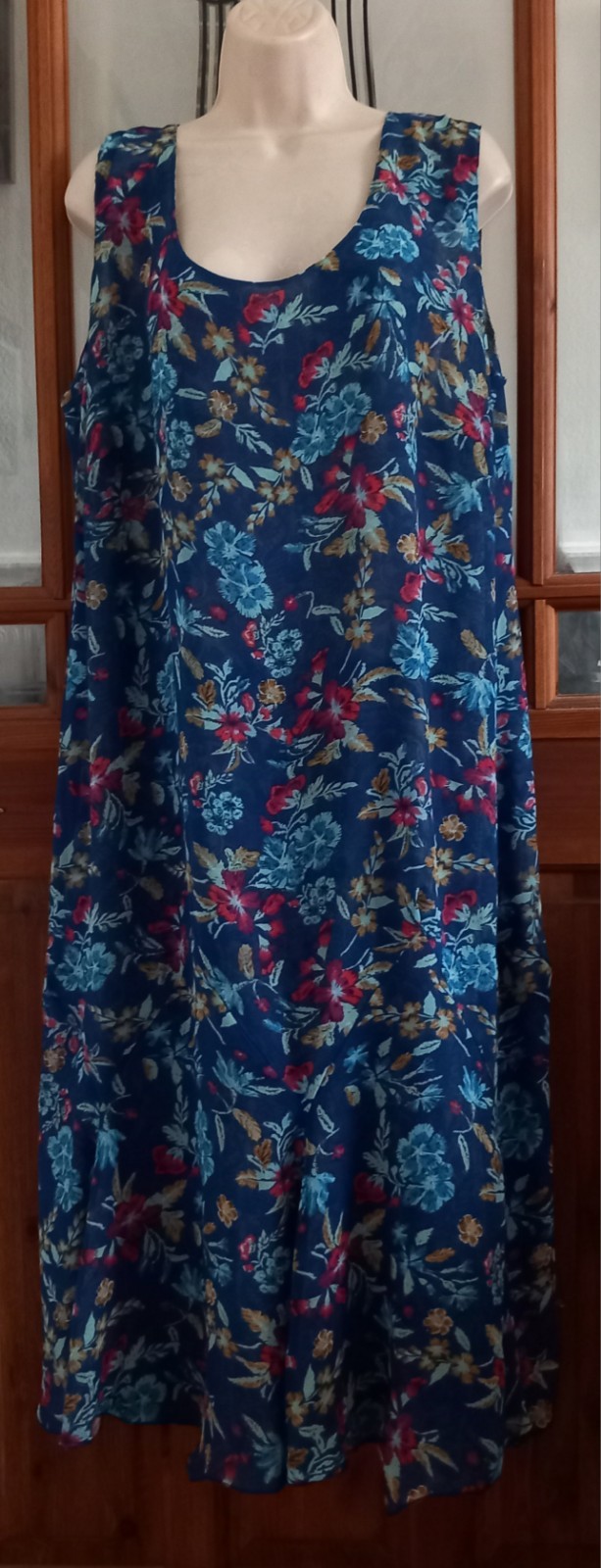VTG Look Double Layer Chiffon Reversible Midi Dress Size 18 20 Boho Hippy