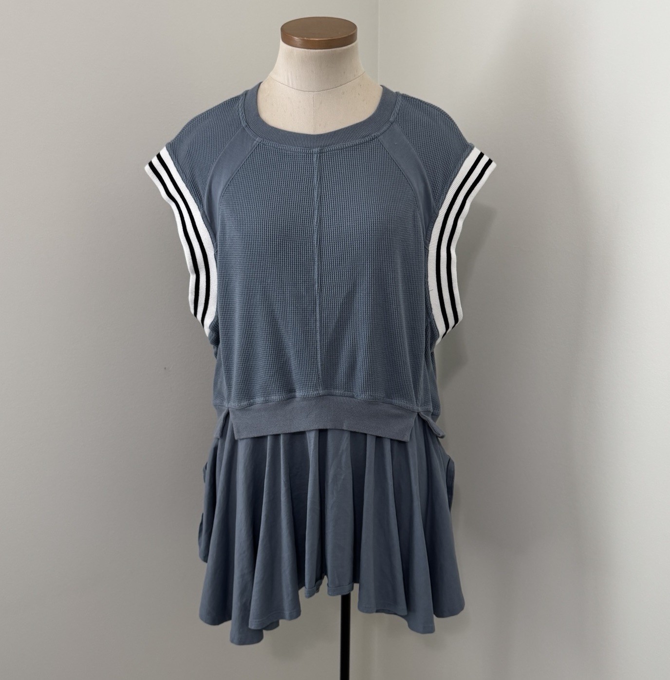 Anthropologie DAILY PRACTICE Small Blue Twofer Mini Tunic Dress