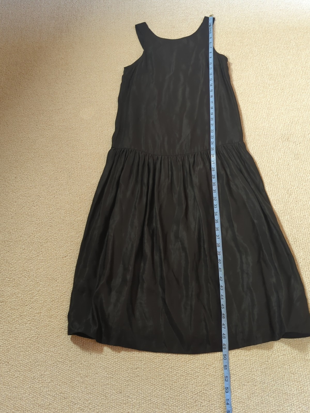 Sancia Drop Waist black cocktail Tank Dress XS Minimalist capsule quiet Luxury