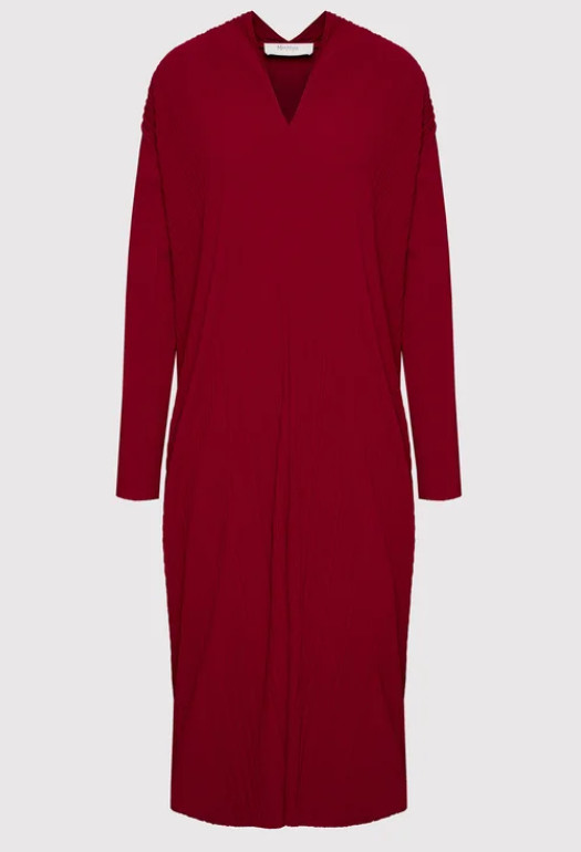 NEW/missing belt, Max Mara Leisure Tubo Pleated Dress in Peony Size XL #MD2133