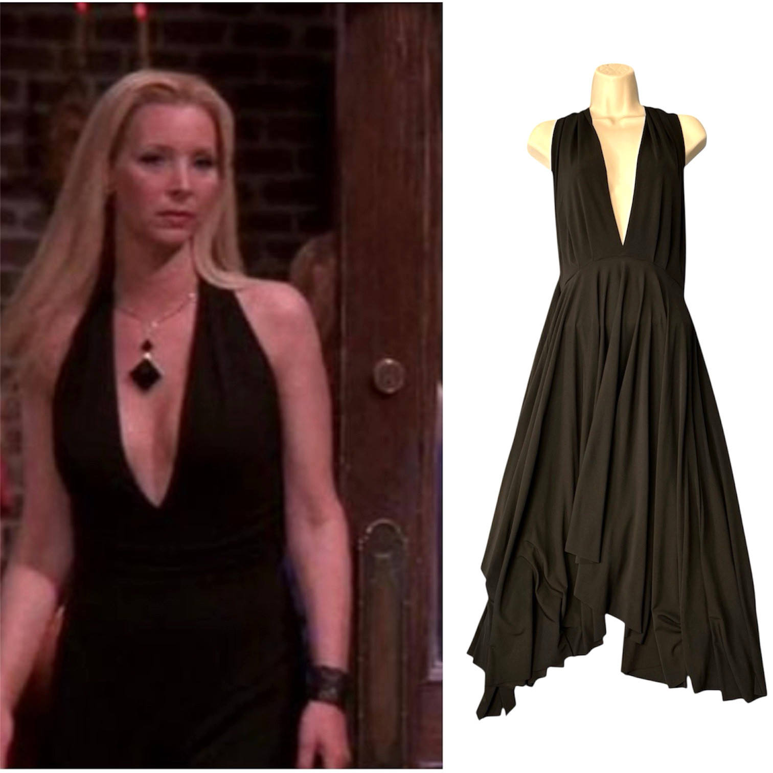Vintage Moda International Womens Y2K Maxi Dress S ASO Phoebe Buffay Friends Alt