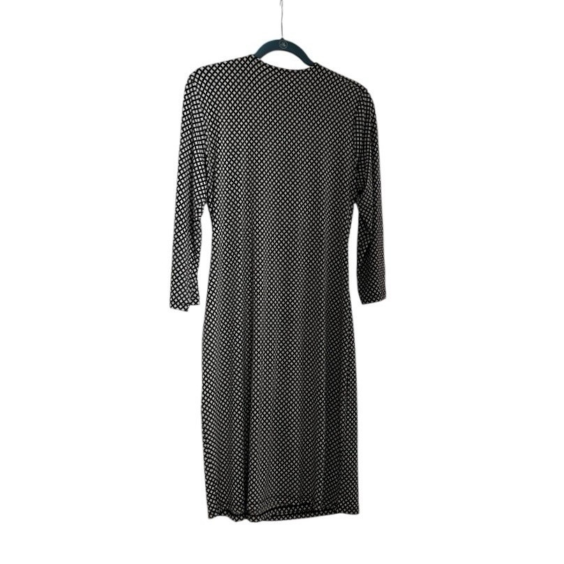 Anne Klein Faux Wrap Dress Black White Elegant Classic Women’s Large Vintage