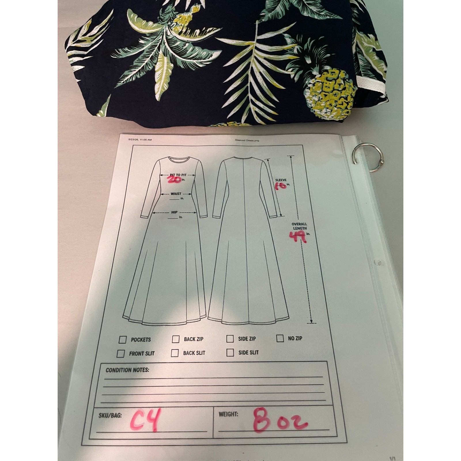 Ekouaer Pineapple House Dress Snap Front Muumuu Coastal Boho Navy Cotton Large