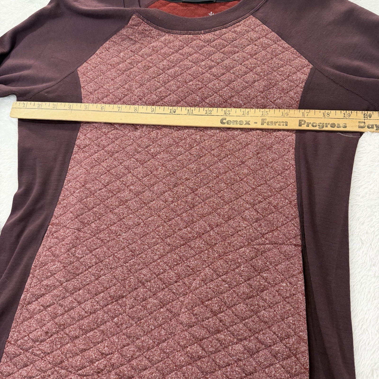 Smartwool Size Large Diamond Peak Wool-Blend Quilted Dress Eggplant Outdoor