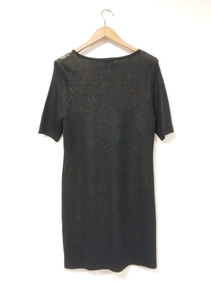 M&Co Floral Brocade Style Knitted Black & Gold Dress UK 16 BNWT Autumn Winter