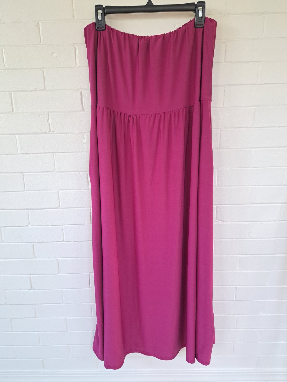 24seven Fuchsia Purple Strapless Dress Size 2X Midi Dress with Pockets Summer