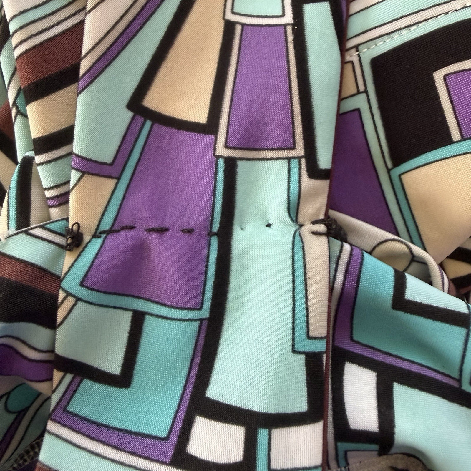 Emilio Pucci Blue Geometric Print Dress Sz L *See Photos No Tag*Straps Altered*