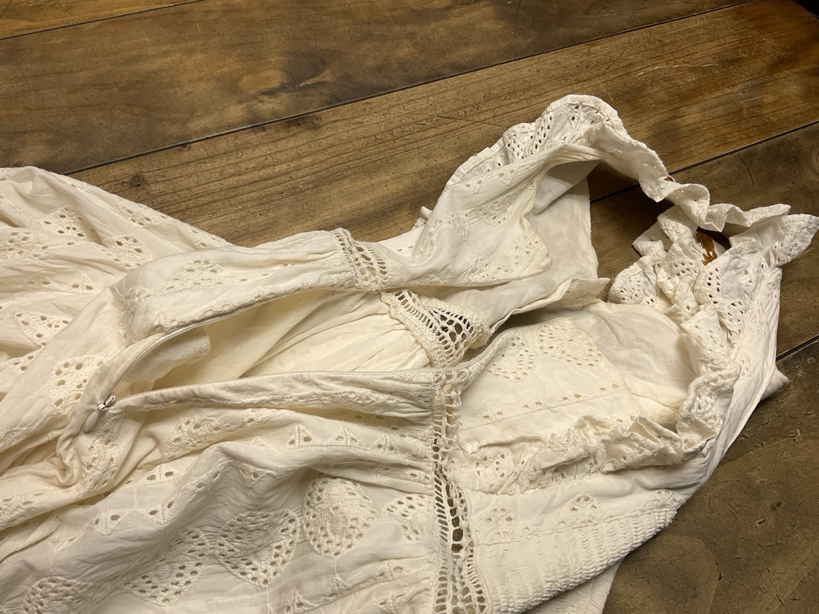 Anthropologie Allison New York Esperanza Embroidered Eyelet Maxi Dress Large
