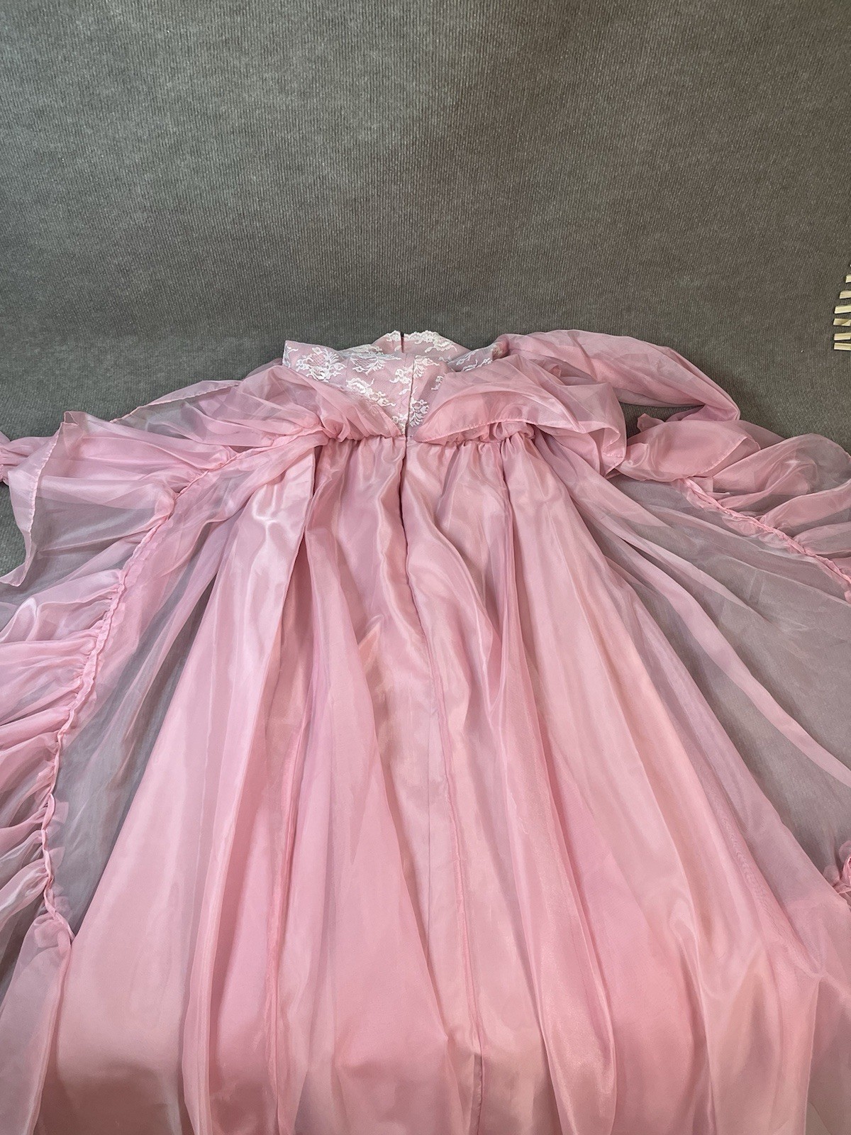 Vintage Dress 8 S Ruffle Sheer Nylon Tea Peasant Prairie Cottage Gypsy Cosplay