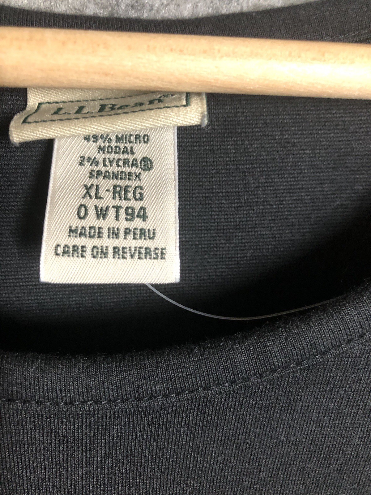 L.L. Bean Dress Womens XL Black Maxi Cotton Short Sleeve Stretch Classic