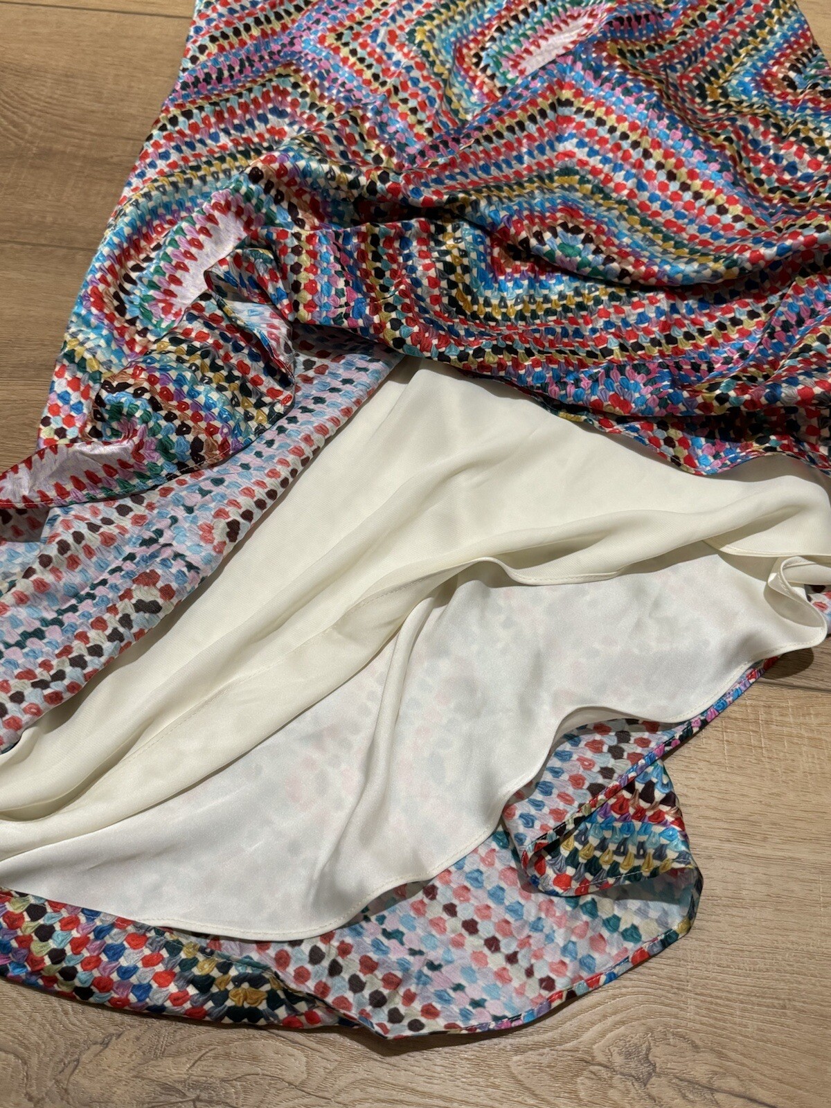 Allsaints Alexia Luisa Midi Slip Dress Multicolor Size 10 Silk Blend