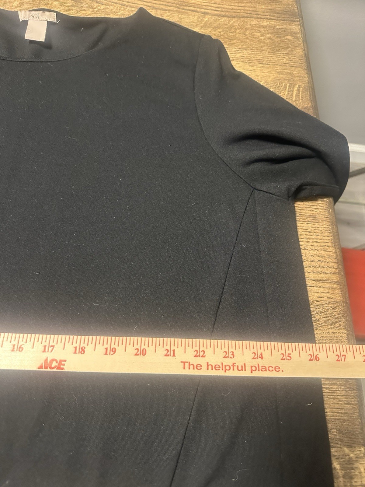 H&M Women’s Black Shift Dress Size 2XL 3/4 Sleeve With Pockets Mid Length