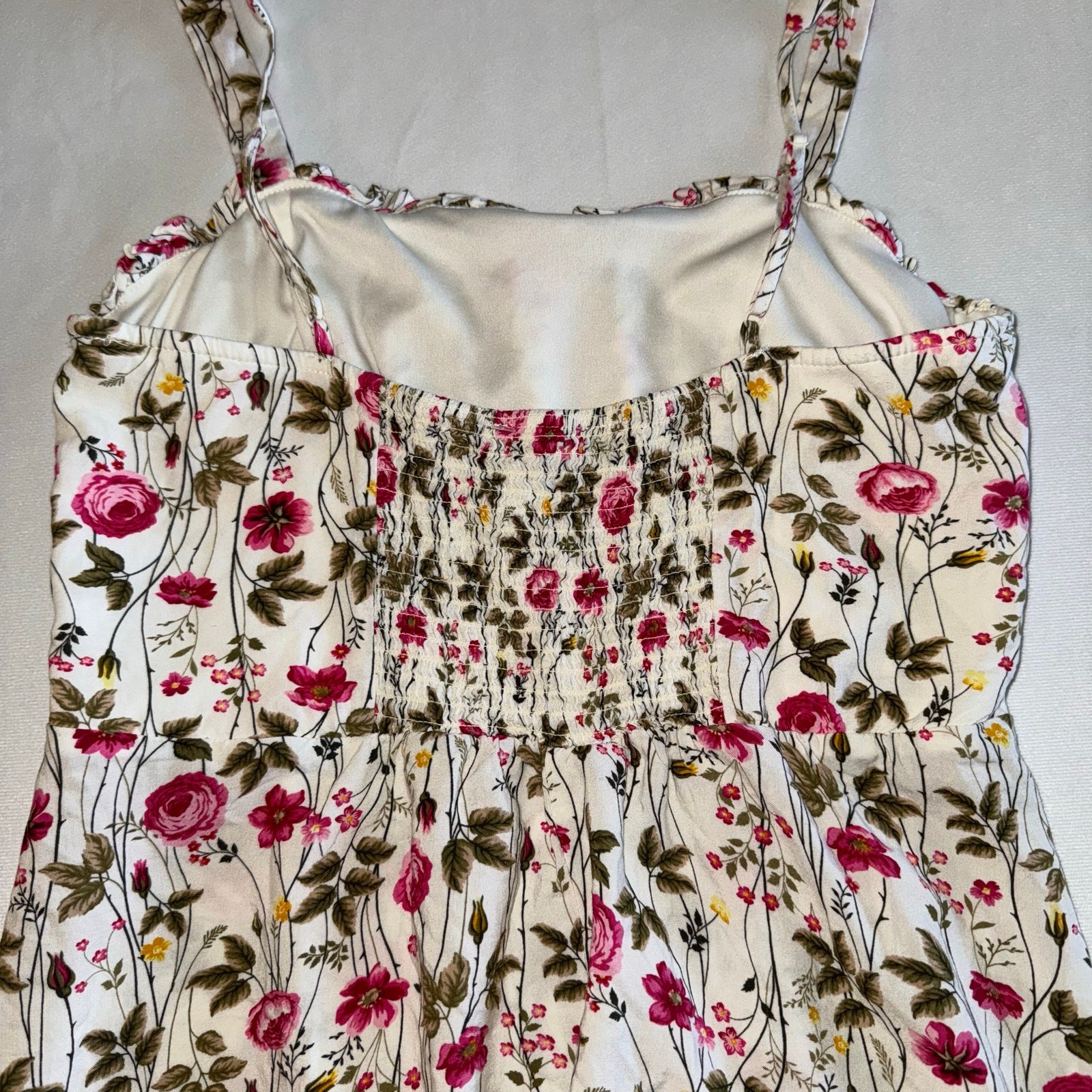 Trixxi Unlined Blend Spaghetti Strap Floral Mini Tank Dress L Stretched