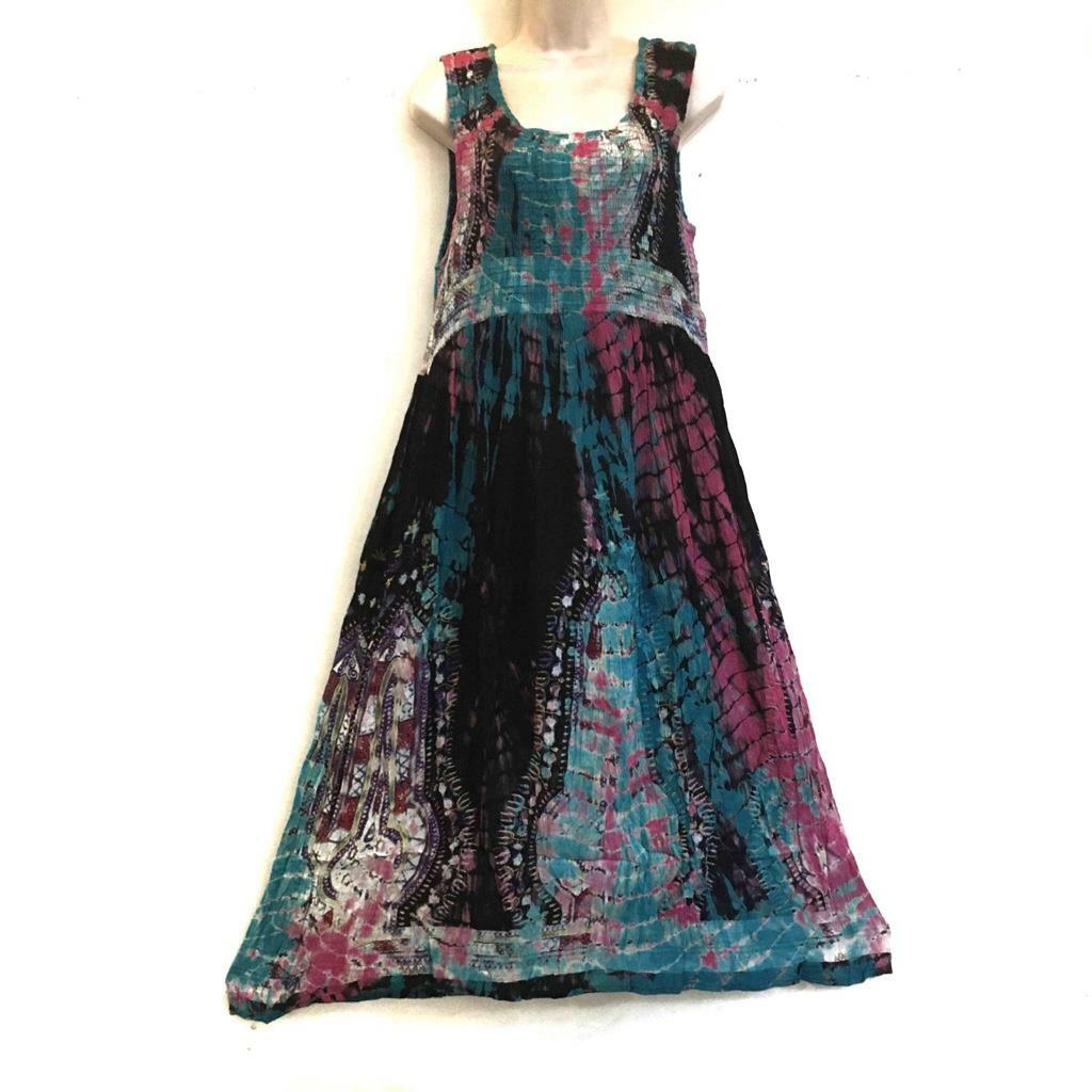 Plus Hippie Reggae Bohemian Empire Festival Rasta Dashiki Tie Dye Dress Black