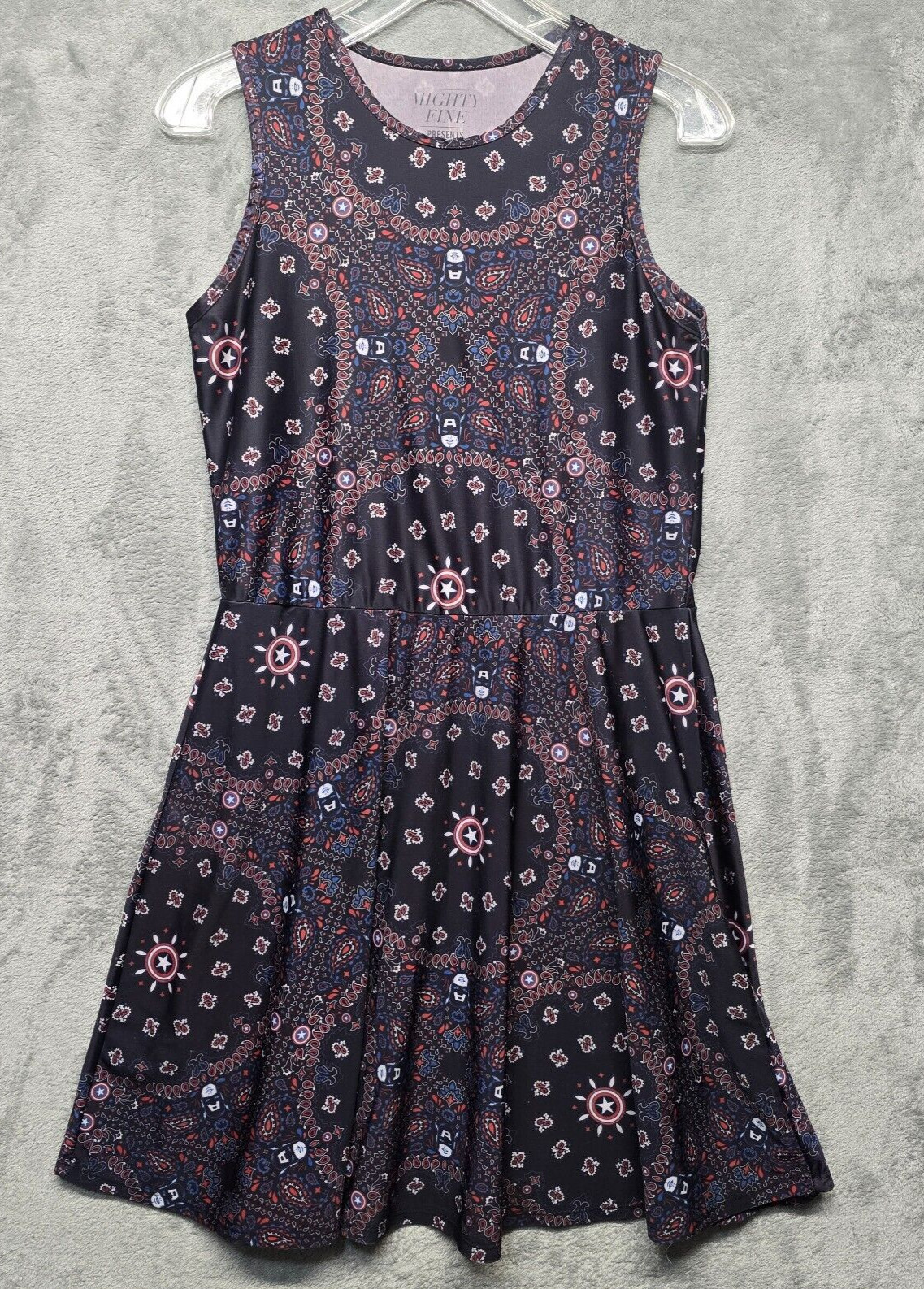 Mighty Fine Marvel Comics Dress Womens Medium Captain America Bandana Stretch