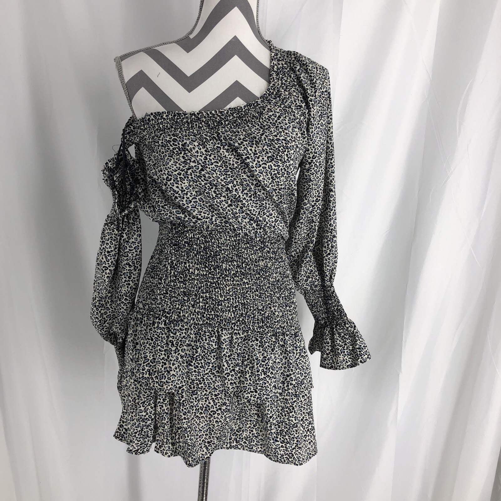 Vintage Havana off the shoulder mixed dress Animal Print Size Small