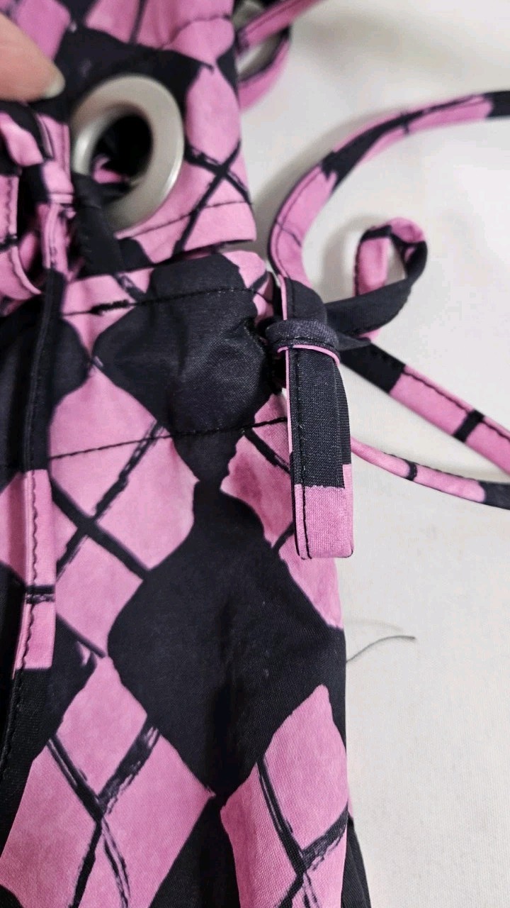 NWT! Teddy Fresh Transformable Dress Pink BLACK Check Tie-on Top Sz Large