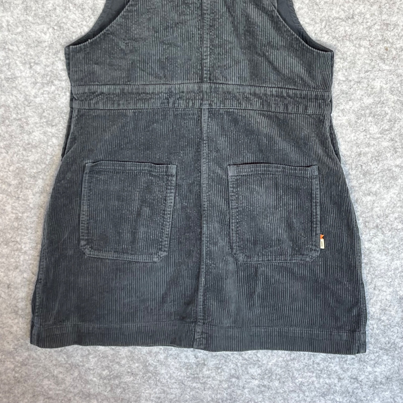 Finisterre Womens Corduroy Dungaree Dress UK 12 Blue Cotton Pinafore Casual Midi