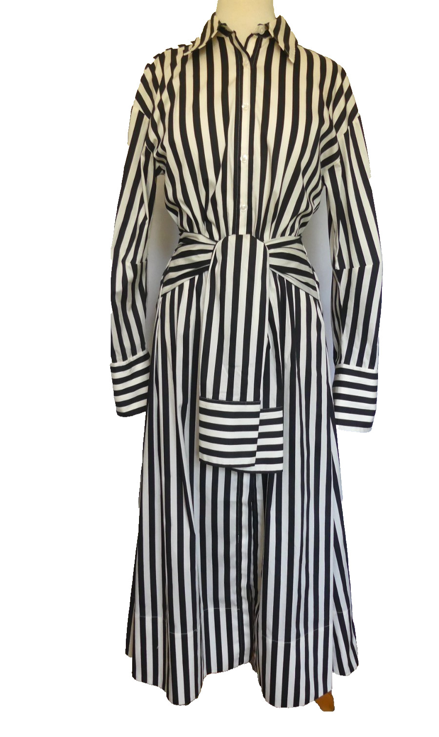 Simon Miller Maxi Inna Poplin Dress Black White Striped US Med Style # W45793170