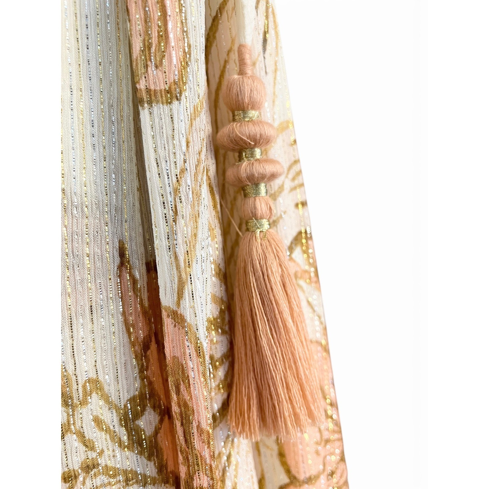 Free People Bare It All Metallic Lurex Floral Maxi Dress L Open Back OB1154918