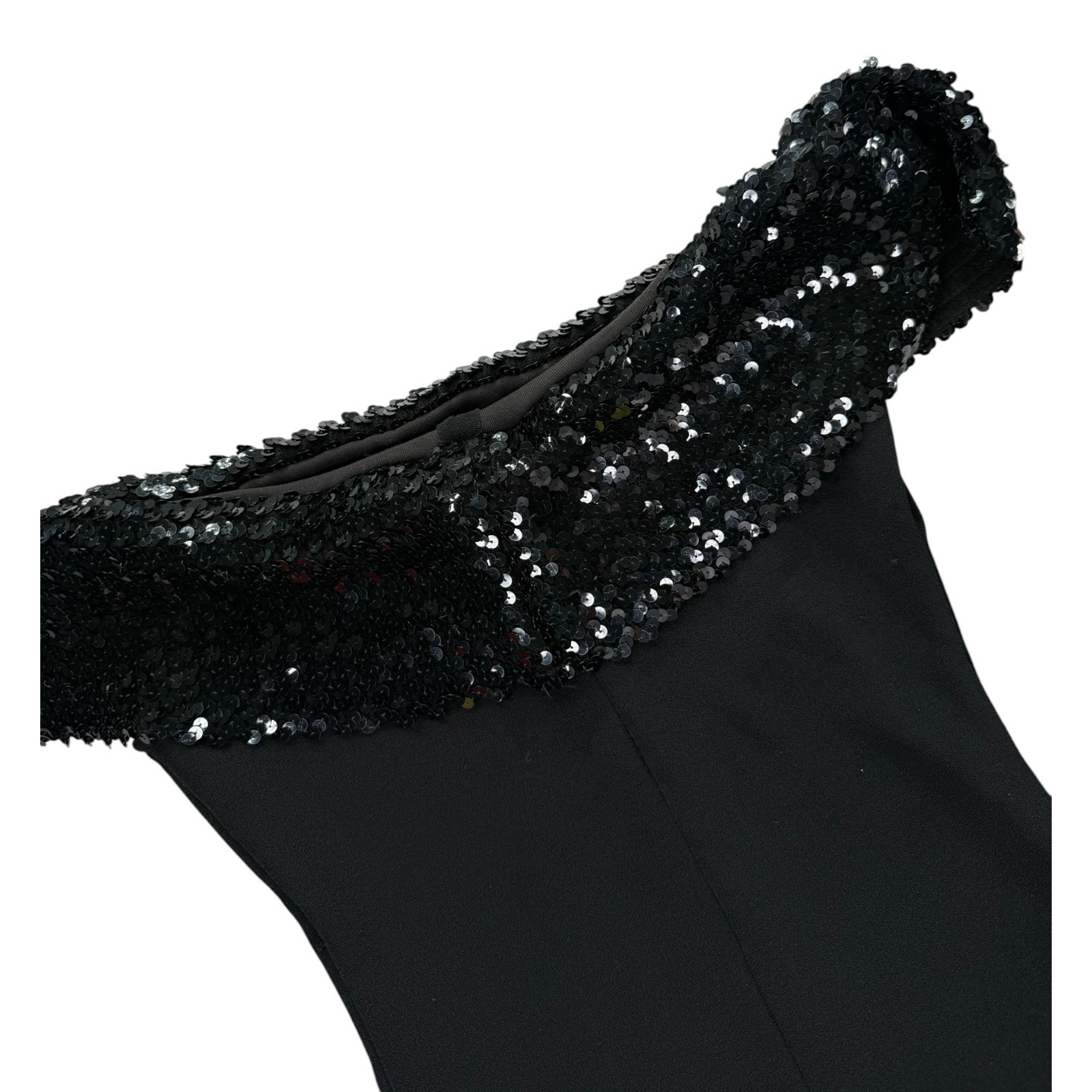 Moda International Black Sequin Off Shoulder Dress Womens Medium Cocktail