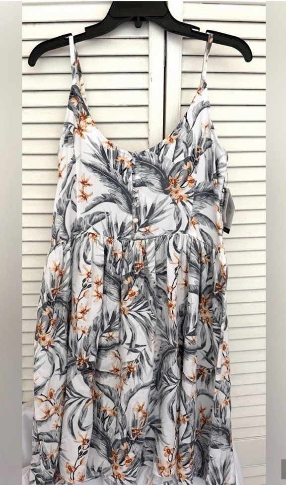 NEW RIP CURL Sundress Adjustable Straps Tropical Dreams Orange Blooms Size M
