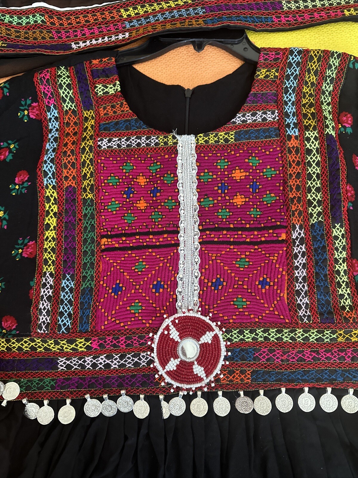 Afghan Afghani Embroidered Handmade Beautiful boho Dress Tribal Kuchi Free Size