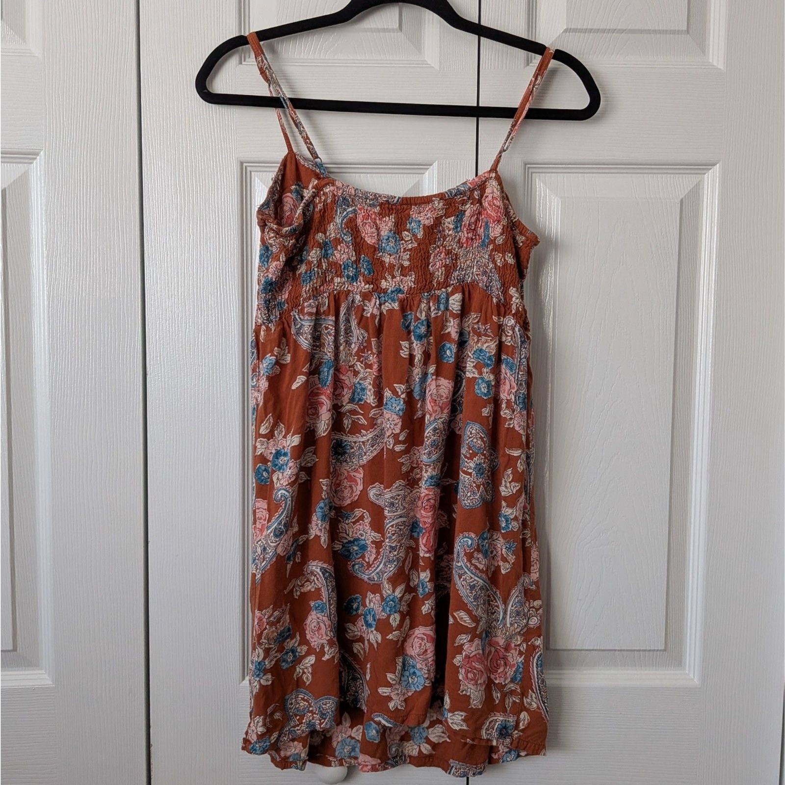 Billabong Floral Mini Dress Large Rayon Summer Babydoll Y2k 90s Babe