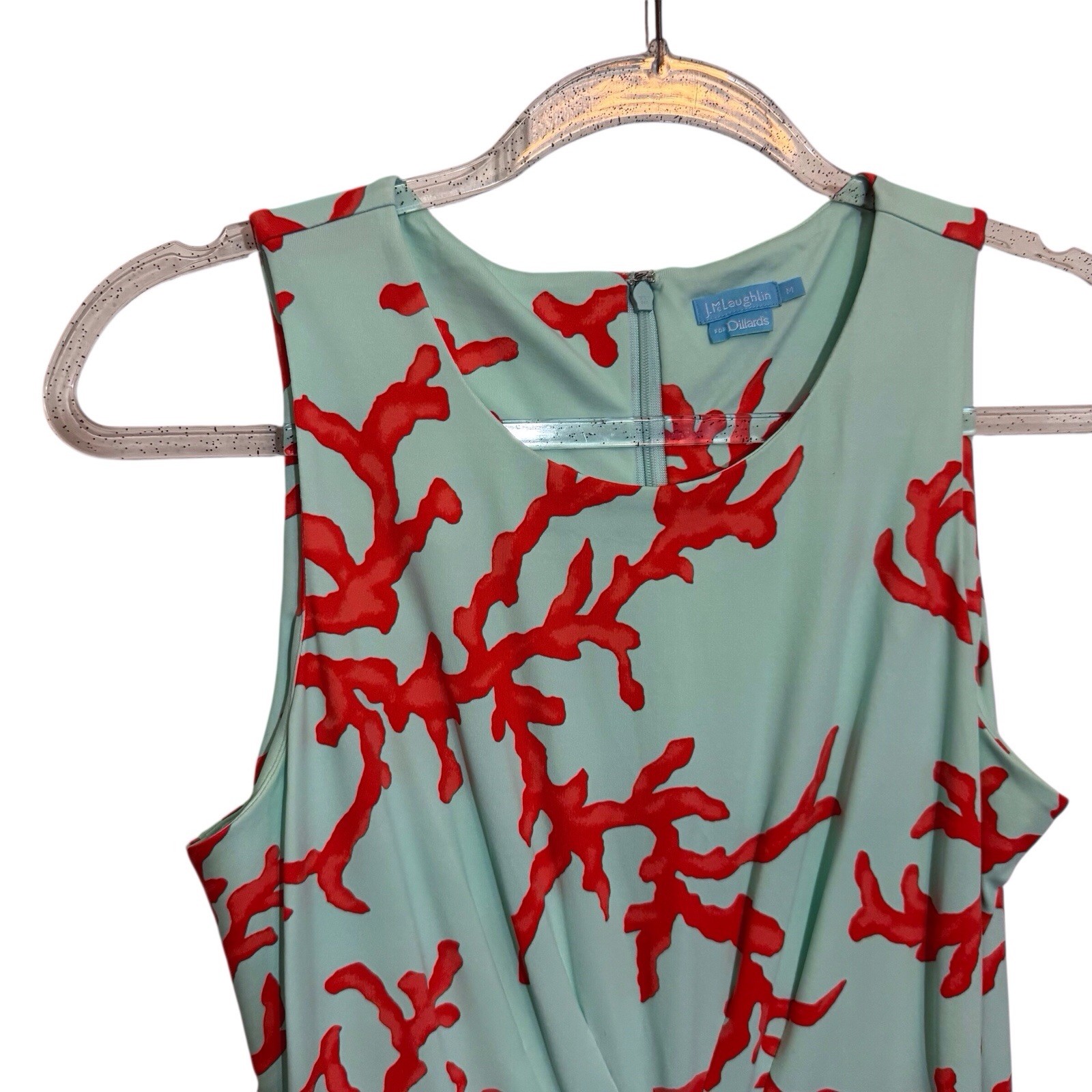 J. McLaughlin Size Medium Catalina Sophia Sheath Dress Aqua Coral Reef Vacation
