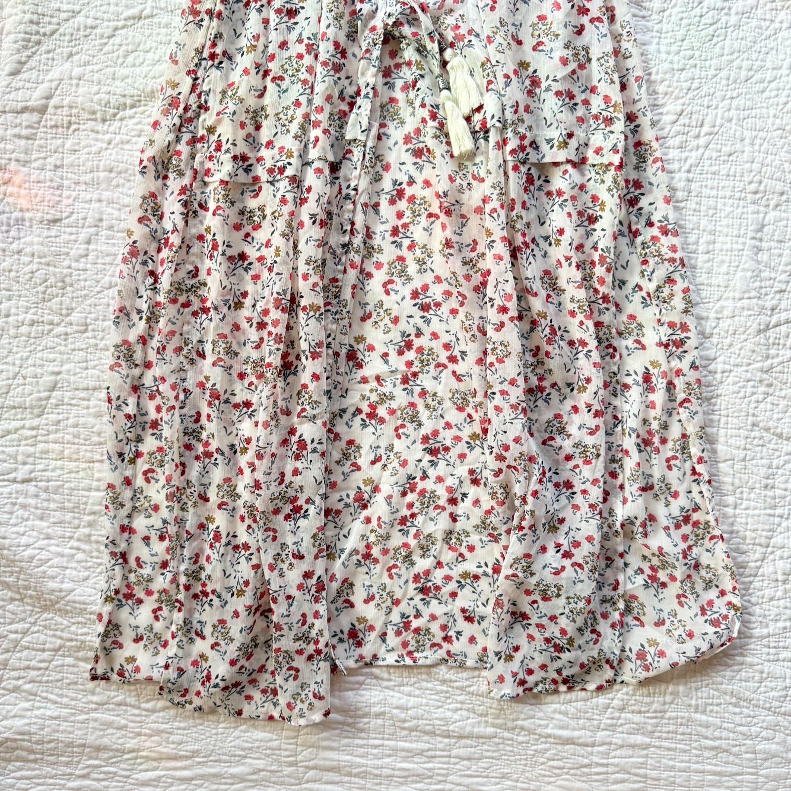 NWT DR2 Garden Party Ditsy Floral Sheer Dress Duster Cardigan Size S Cottagecore