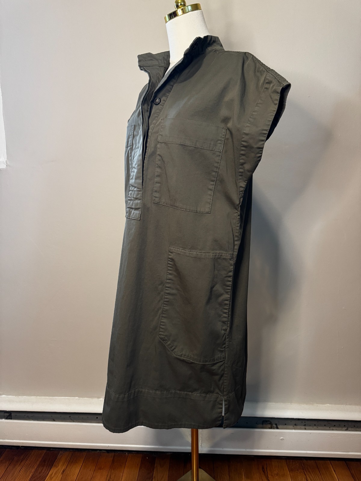 EVERLANE 2026 Easy Workwear Dress Olive Green Oversized Women’s Size Small
