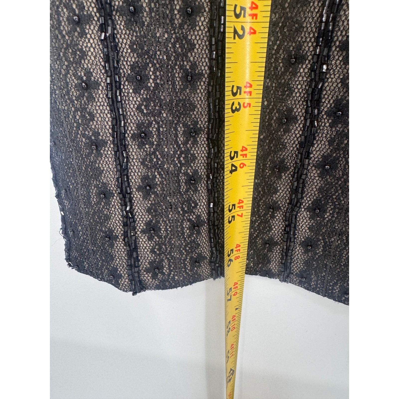 Carmen Marc Valvo Beaded Column Maxi Dress Womens 4 Vintage 90s Glam Formal