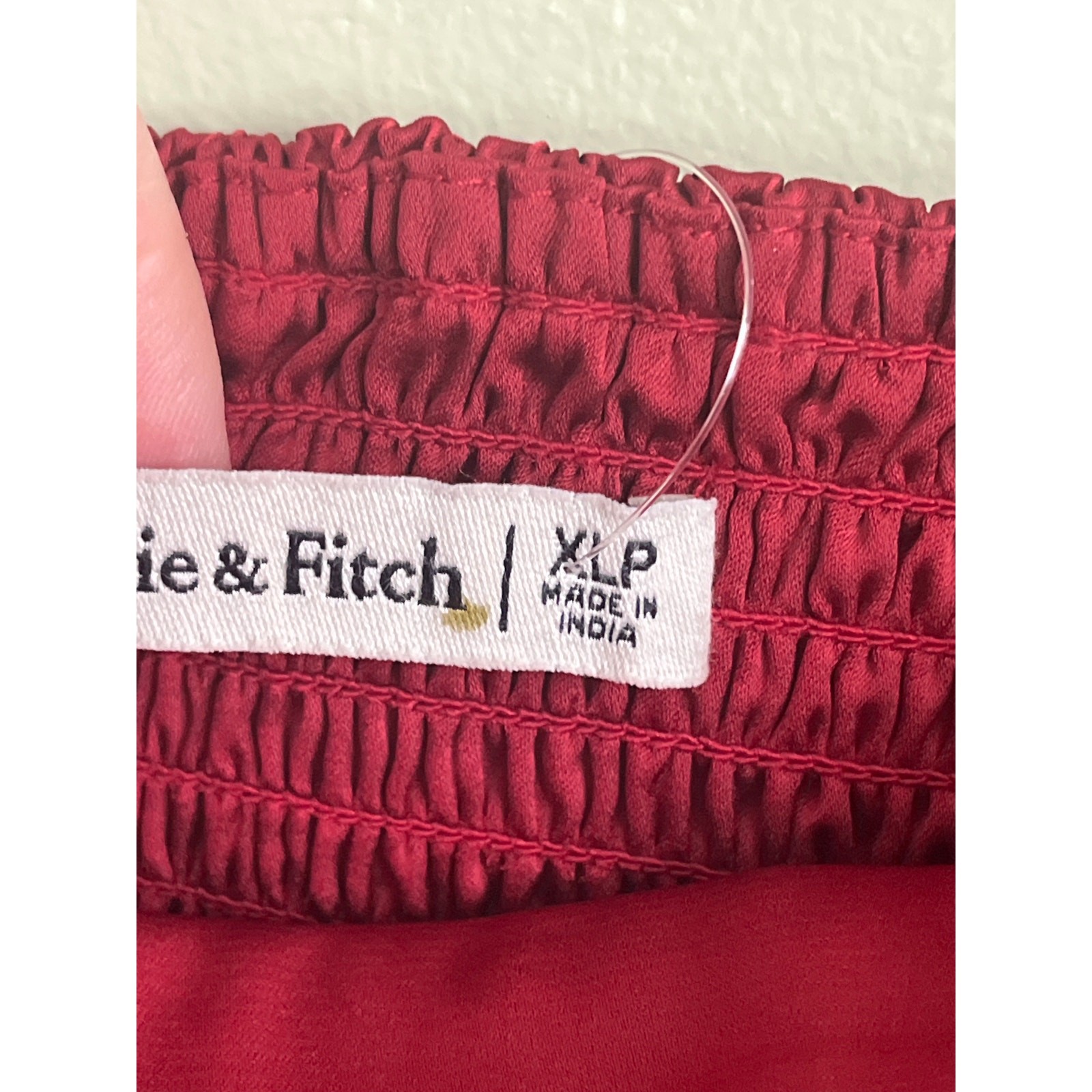 Abercrombie & Fitch Emerson Drop-Waist Satin Mini Dress in scarlet red, size XLP