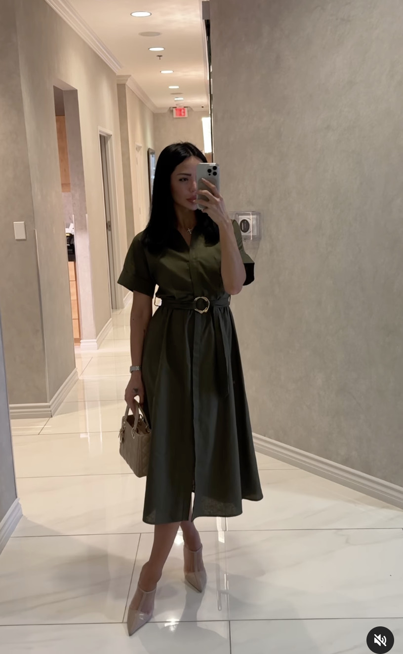 NWT_ZARA ss24 LINEN BLEND MIDI SHIRTDRESS Mid khaki | 8372/101_XS-2XL