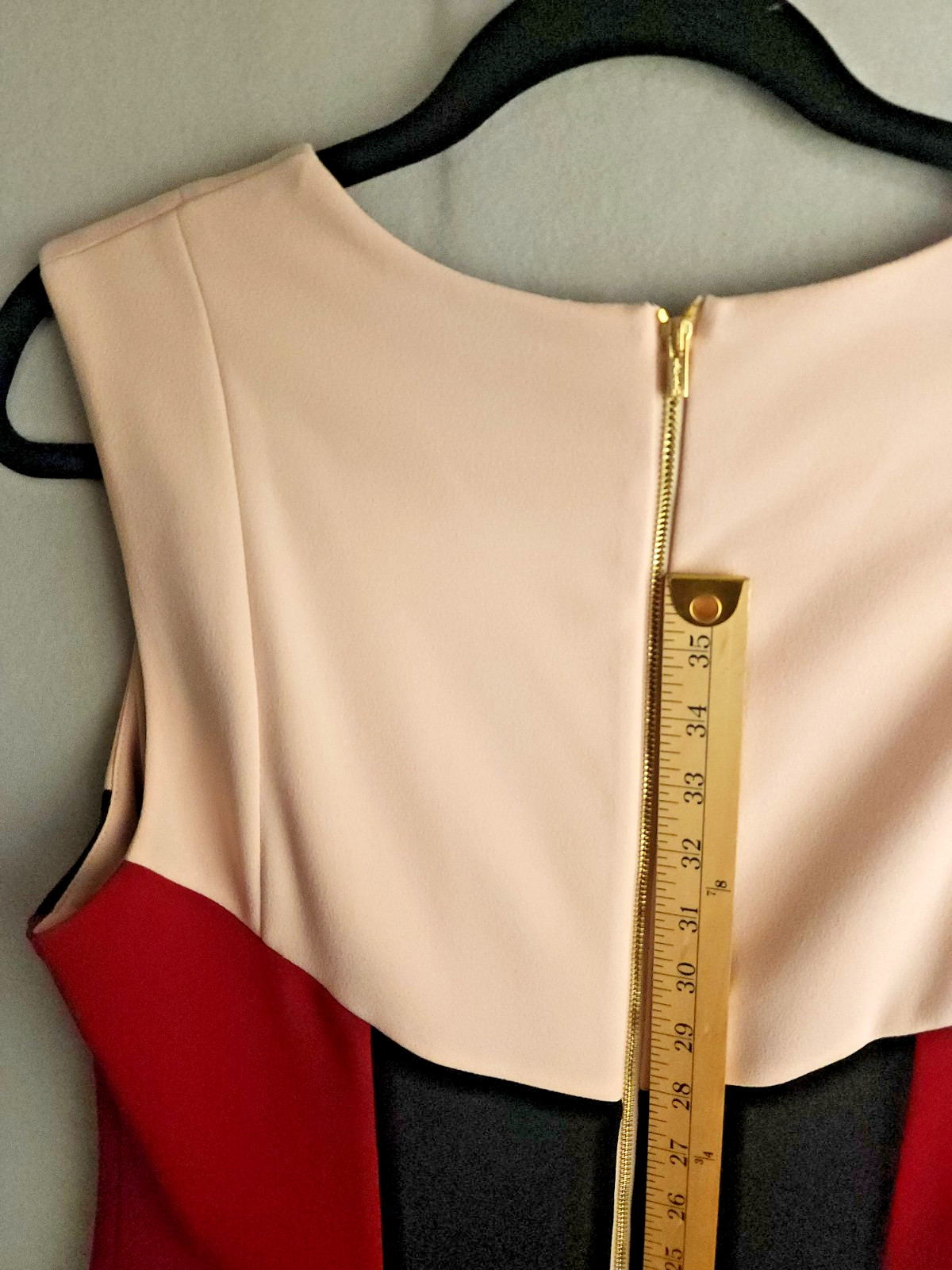 Calvin Klein Sheath Dress Color Block Sleeveless Pink Black Wine Size Missing