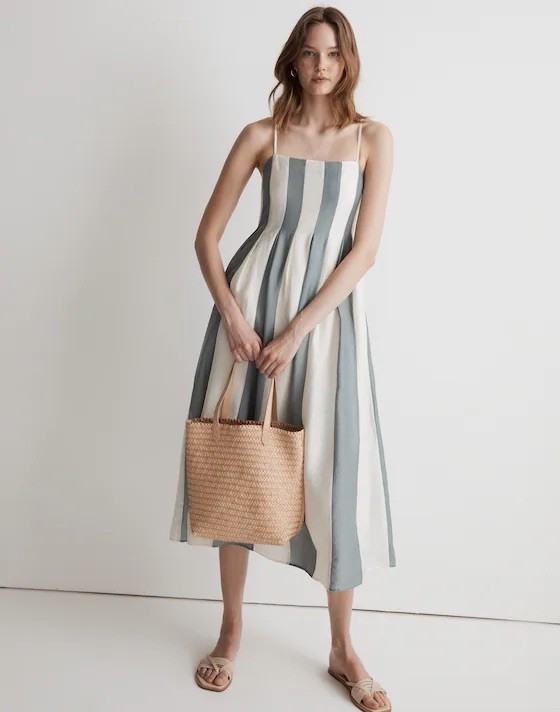 Madewell Pleated Midi Dress NWOT Size 2