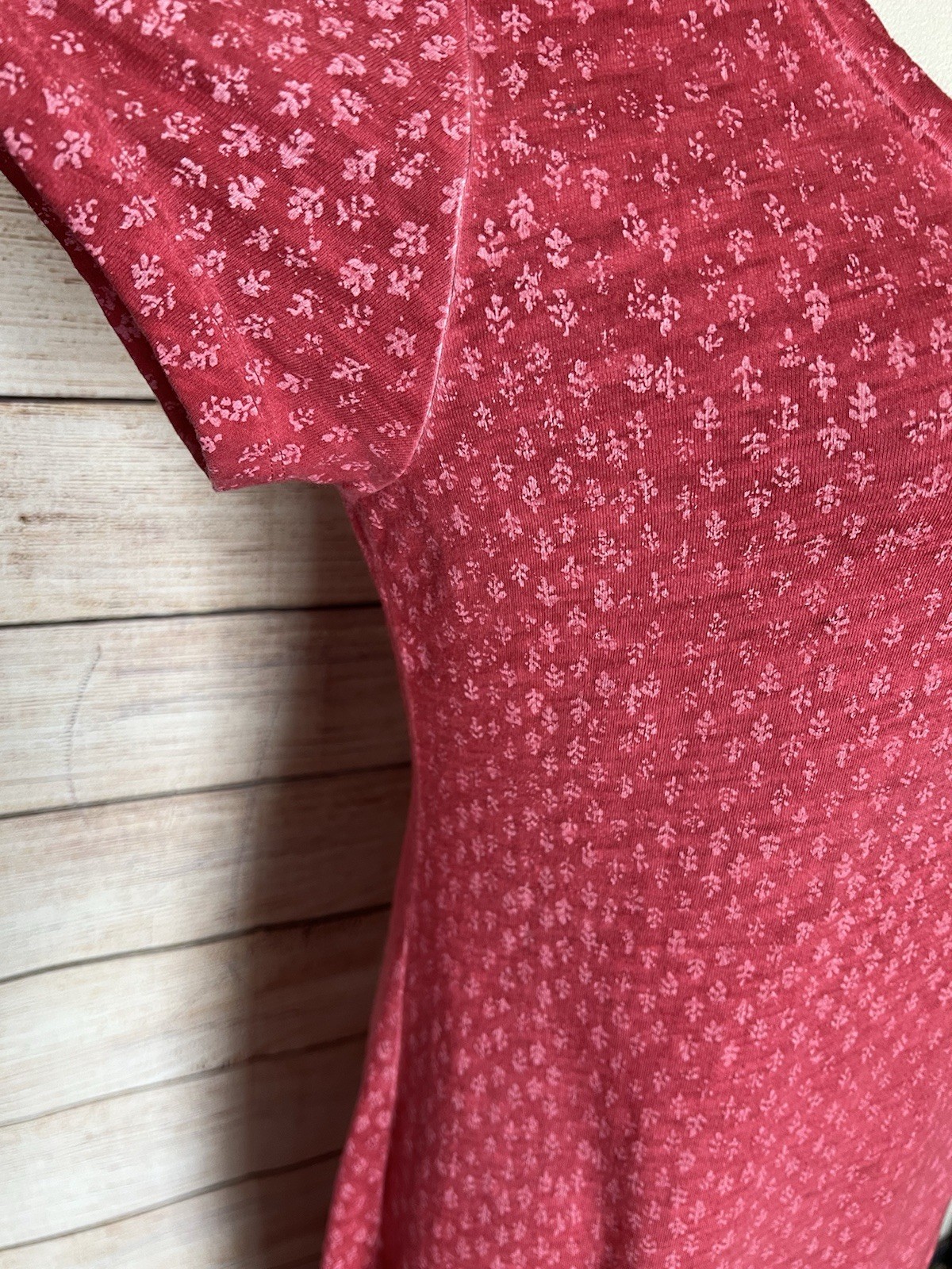 Peruvian Connection Pima Cotton Maxi Dress Sz M Side Slits Floral Pomegranate