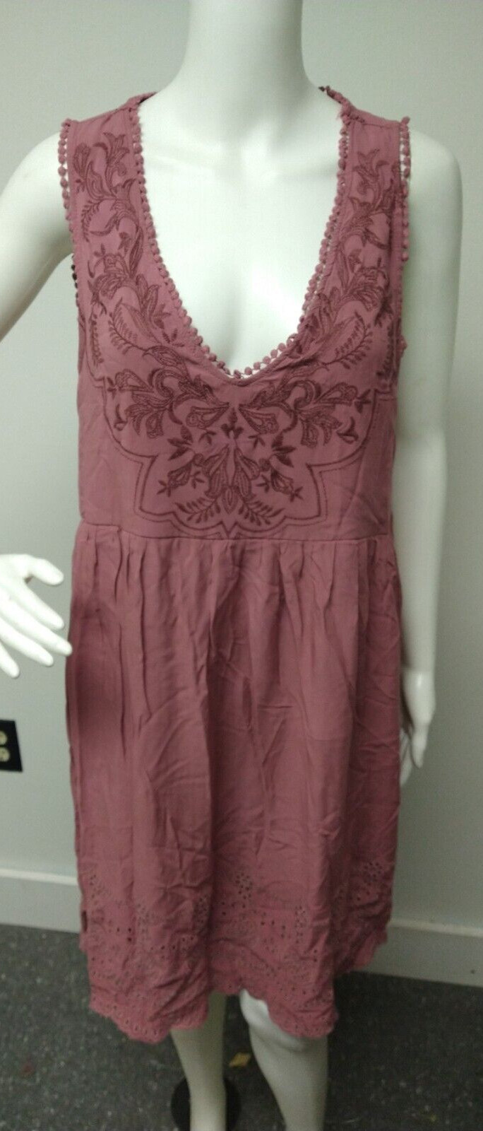 Knox Rose Dress Women L Rose Pink Cottagecore Prairie Modest Embroidery Country