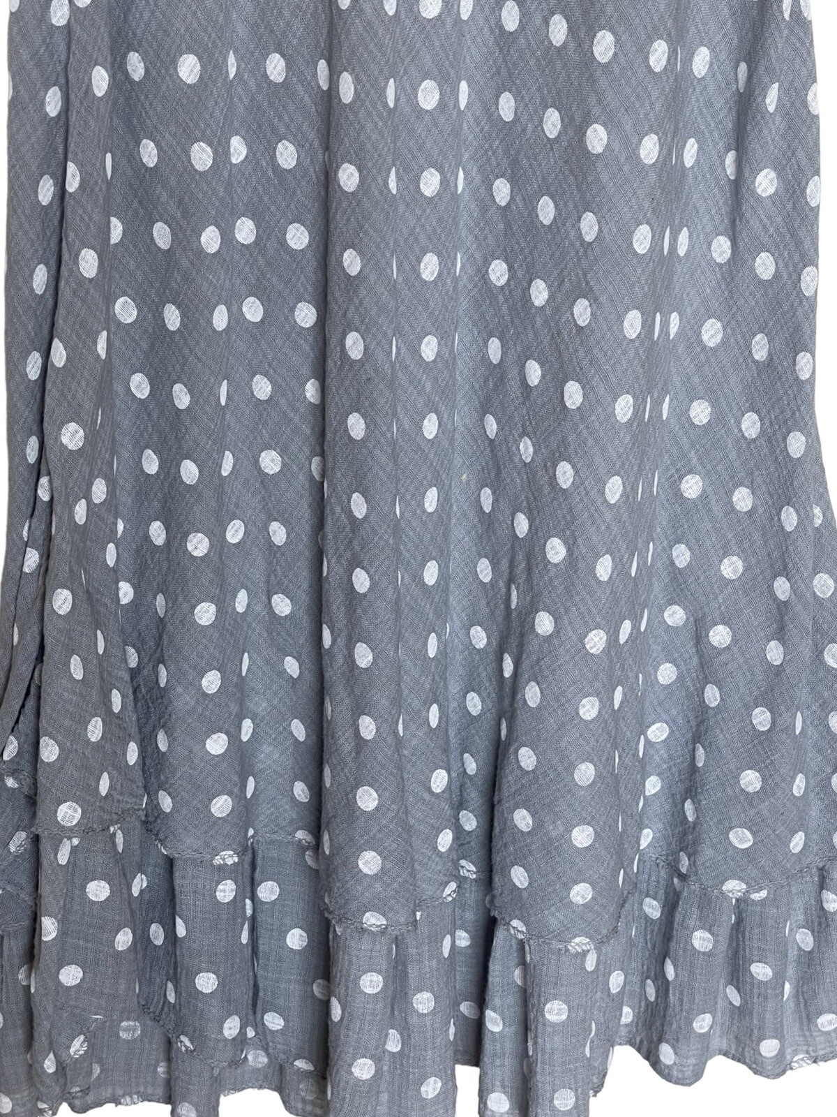 100% Lin Blanc Womens Linen Blend Dress Size 40 Gray White Sleeveless Lagenlook