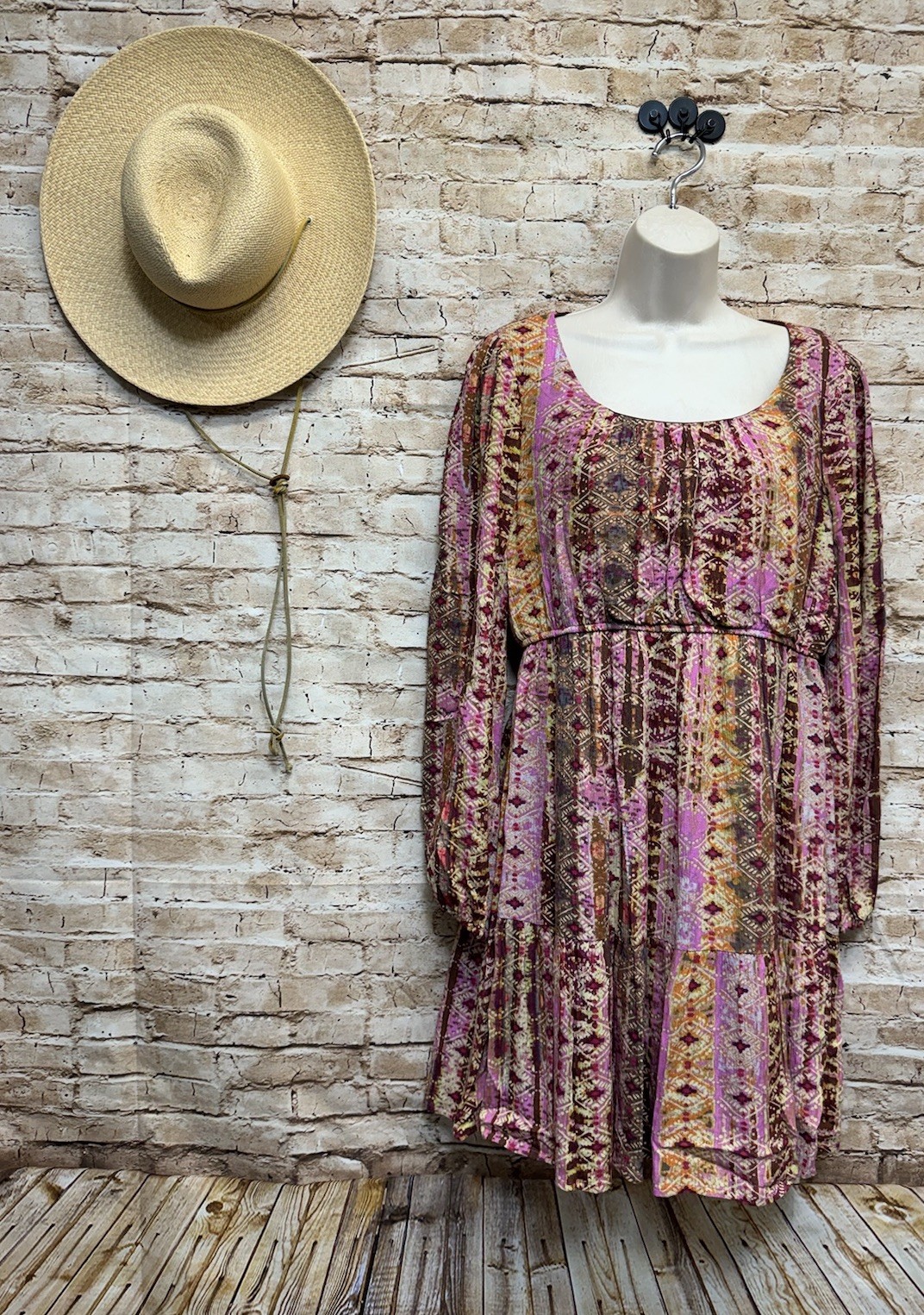 Savanna Jane Empire Waist Lined Ruffle Dress Size Small