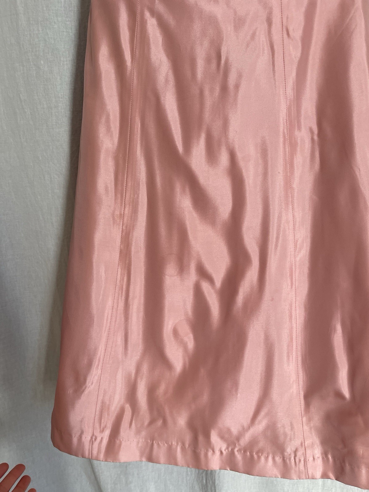 Vera Wang Dress Womens 6 Pink Strapless Taffeta Fit Flare Kick Pleat Formal FLAW