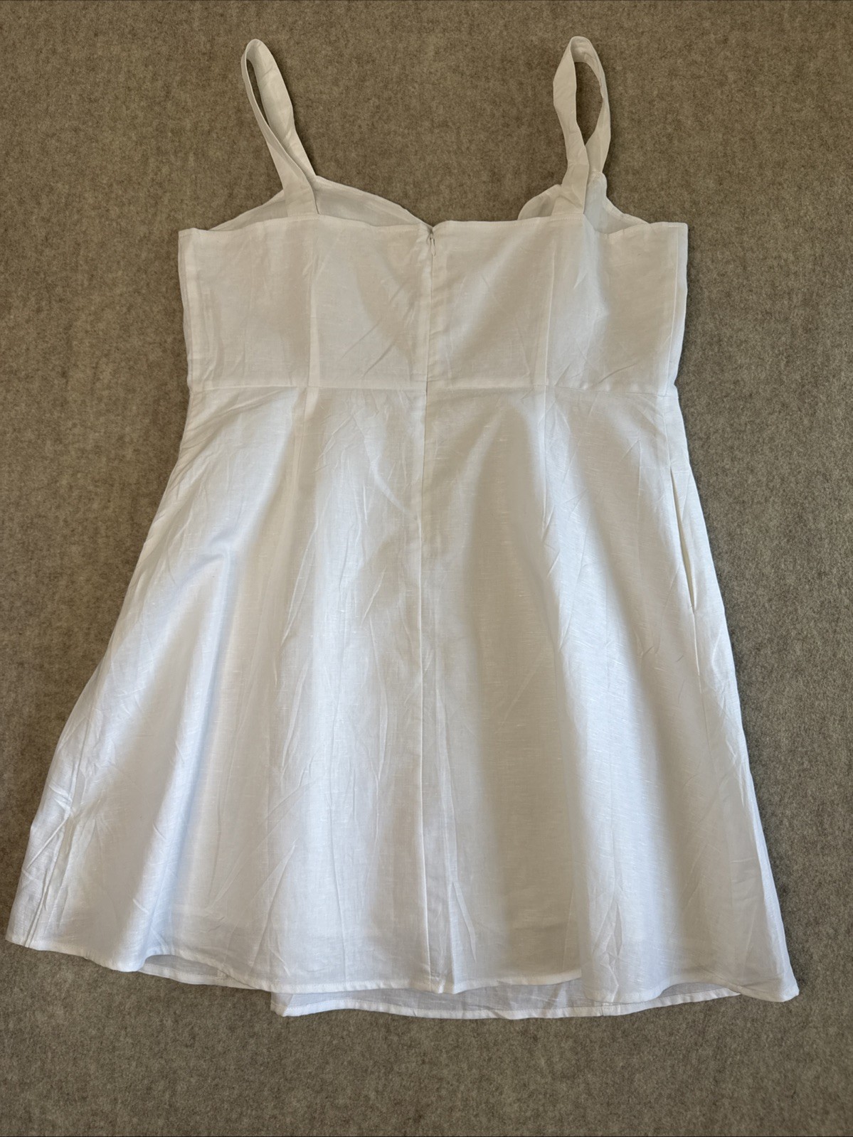 Gap Linen Cotton Cami Sundress Womens 18 White Fit Flare A-Line NWT